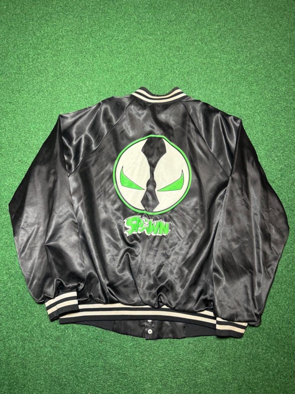 INSANE Vintage 90s Spawn Comic Book Promo Satin Jacket, Rare Todd McFarlane
